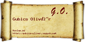 Gubics Olivér névjegykártya